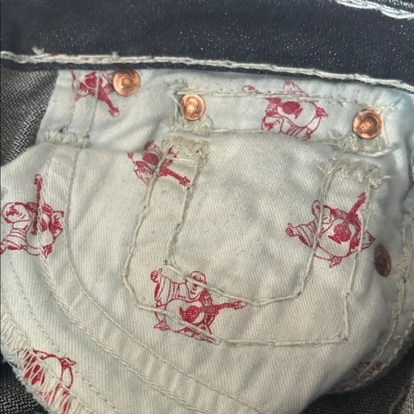 True Religion Joey Super T dark denim flare Jeans with Contrast Stitching, 24 - Picture 6 of 10